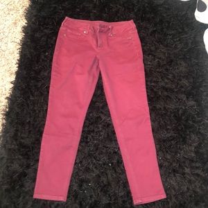 maroon jeans
